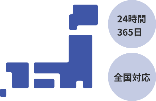 24時間365日。全国対応。